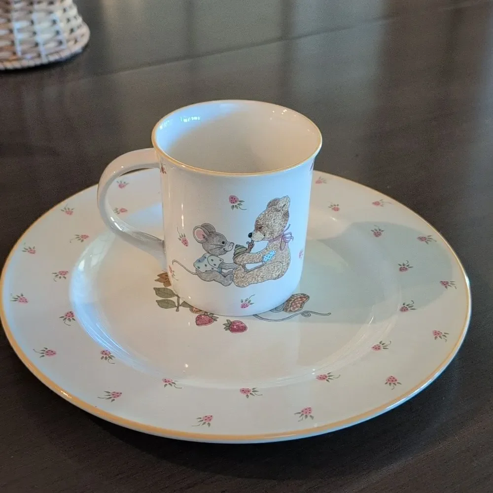 Mikassa Teddy Child's Plate and Cup Set Discontinued